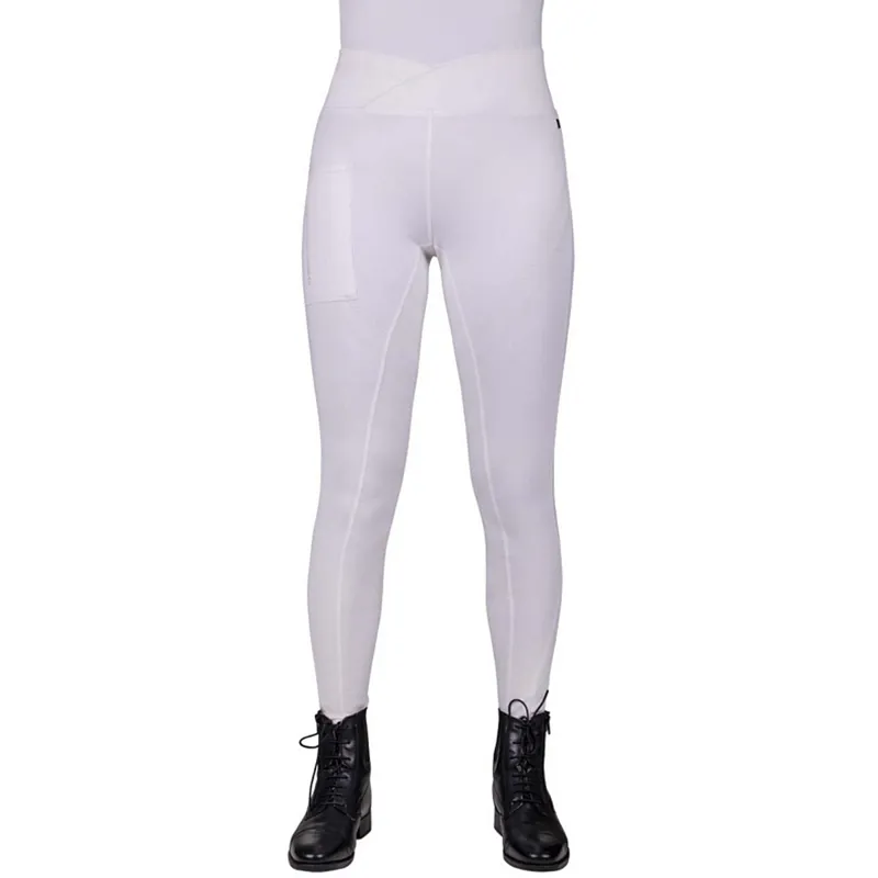 QHP Raquel Anti-Slip Full Seat Riding Tights - White
